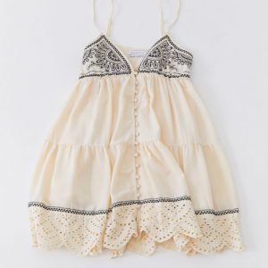 UO Embroidered Mini Dress