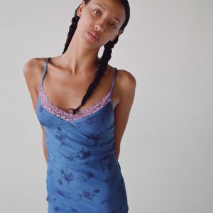 Motel Coti Lace Trim Mini Slip Dress