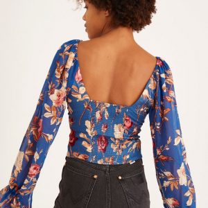 Topanga Button-Front Cropped Blouse