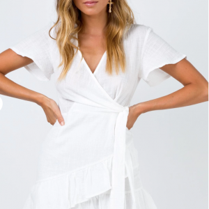 COMPANY FOR ONE WRAP DRESS WHITE